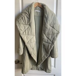 Young Fabulous & Broke Coat Size M/L Light Green Quilted Collar Sandrine Drape